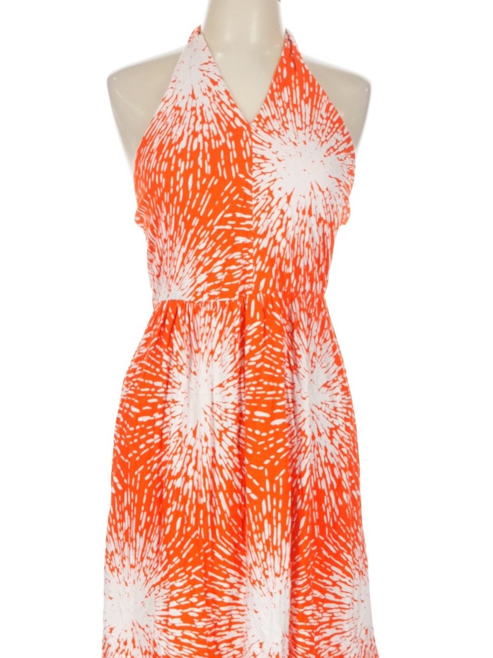 Orange and White Halter Dress